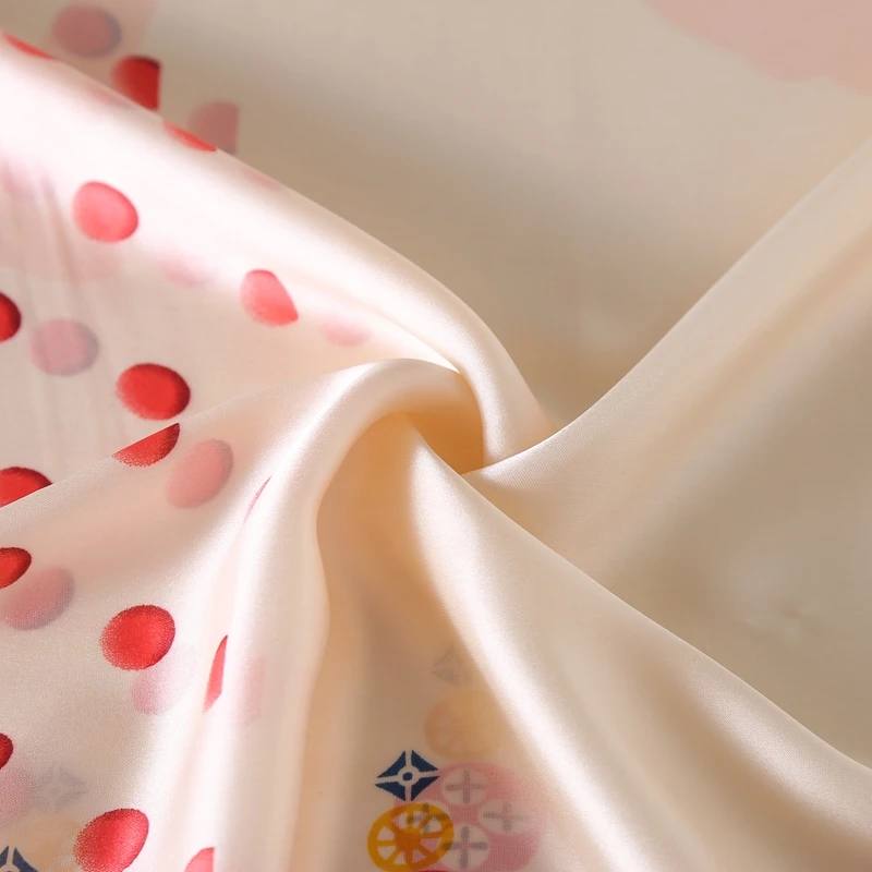 Wholesale high quality silk satin cute kids children long printing scarf