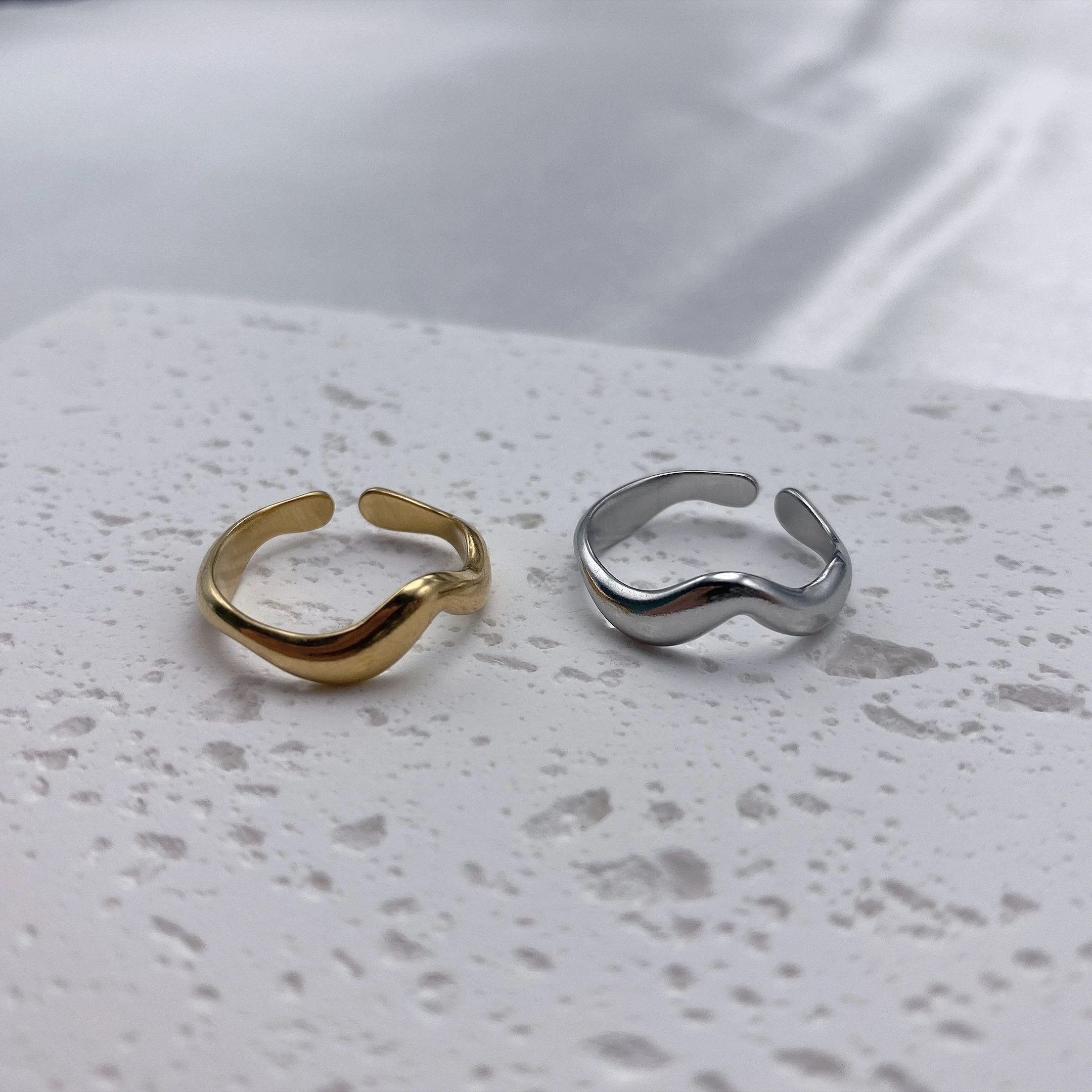 Beimai OEM custom logo 18k gold stainless steel circle ring