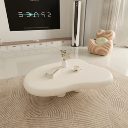 Hot Sell Nordic Modern Designer Cloud Shaped Coffee Table Irregular Small Apartment Living Room Furniture Cream Side Table