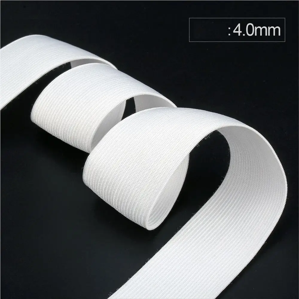 sewing elastic 4.0cm Factory Wholesale Eco-friendly Polyester Elastic Webbing Knitted flat  Elastic band for Clothing