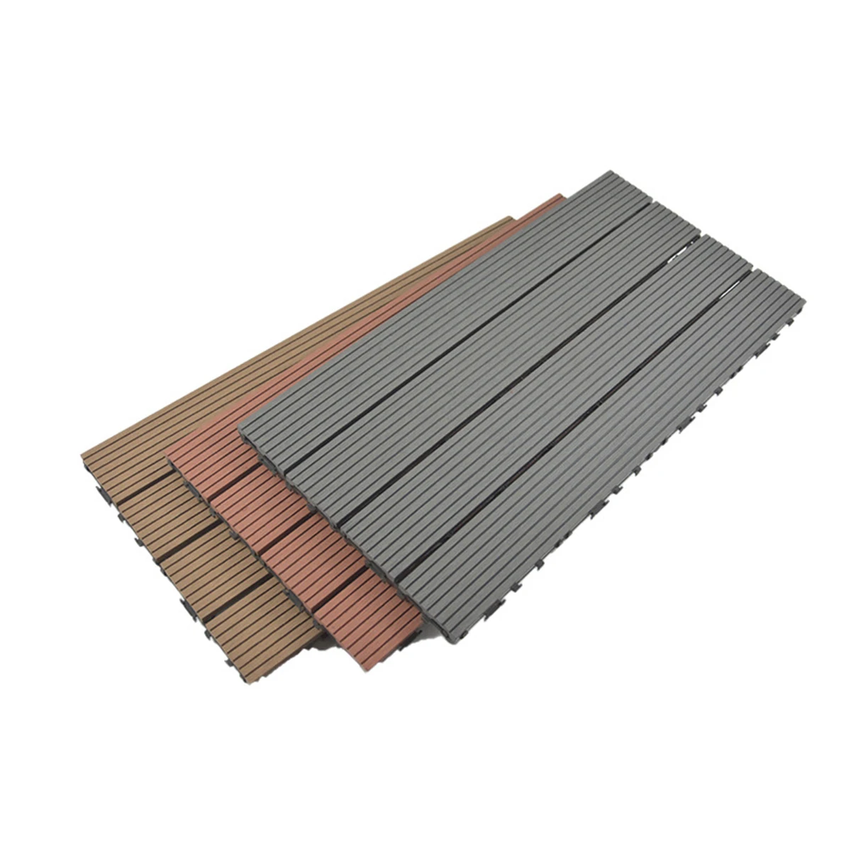 HHFlooring Group 30x60cm WPC DIY Tile Wood Plastic Composite waterproof Outdoor Flooring outdoor indoor WPC Decking Tiles