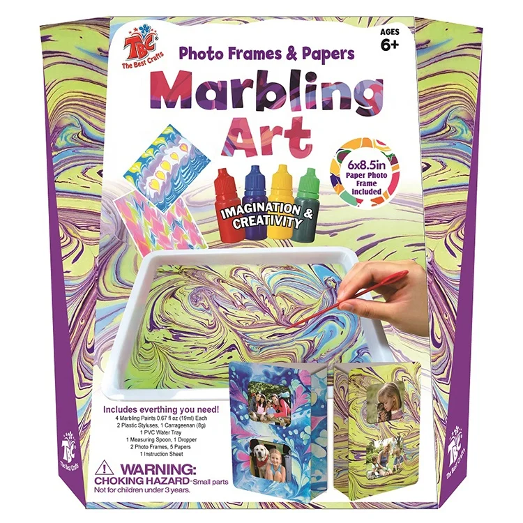Hot Brand TBC The Best Crafts Kids Water-based Paint Set Marbling Art Diy Painting Photo Frame Other Educational Toys CN;GUA