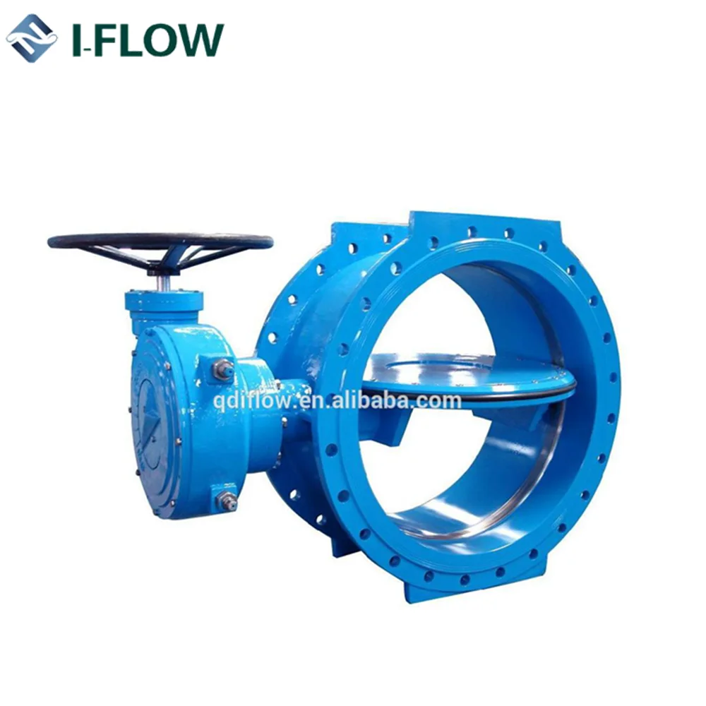 WRAS,DVGW rubber avaibable U type double flanged butterfly valve with PTFE liner