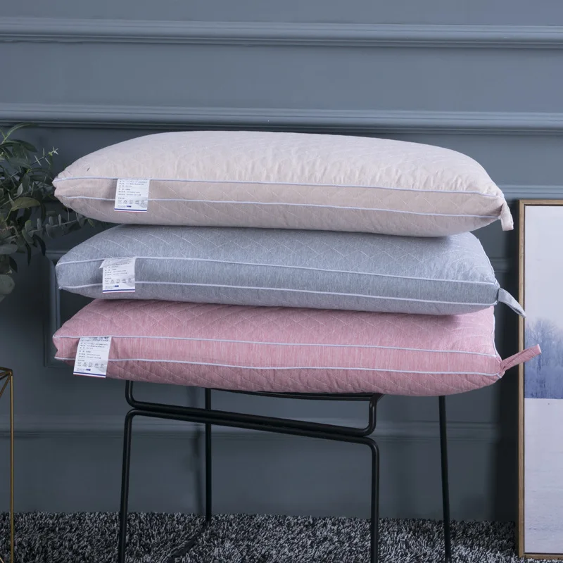 Customized Home Hotel Nature Soft Goose Duck Feather Down Pillow Cushion Pillow With Cotton Fabric