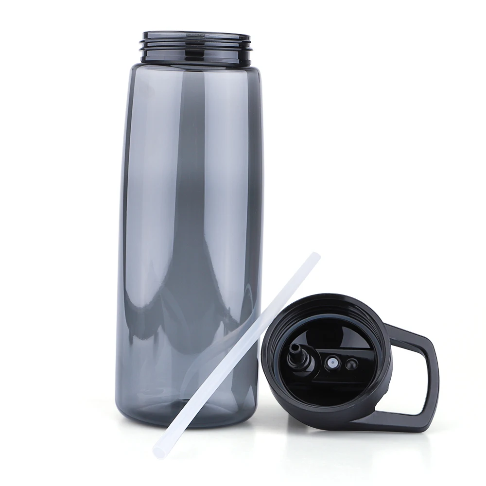 New outdoor Frosted sports straw water bottle Tritan Plastic Water Bottle With Storage