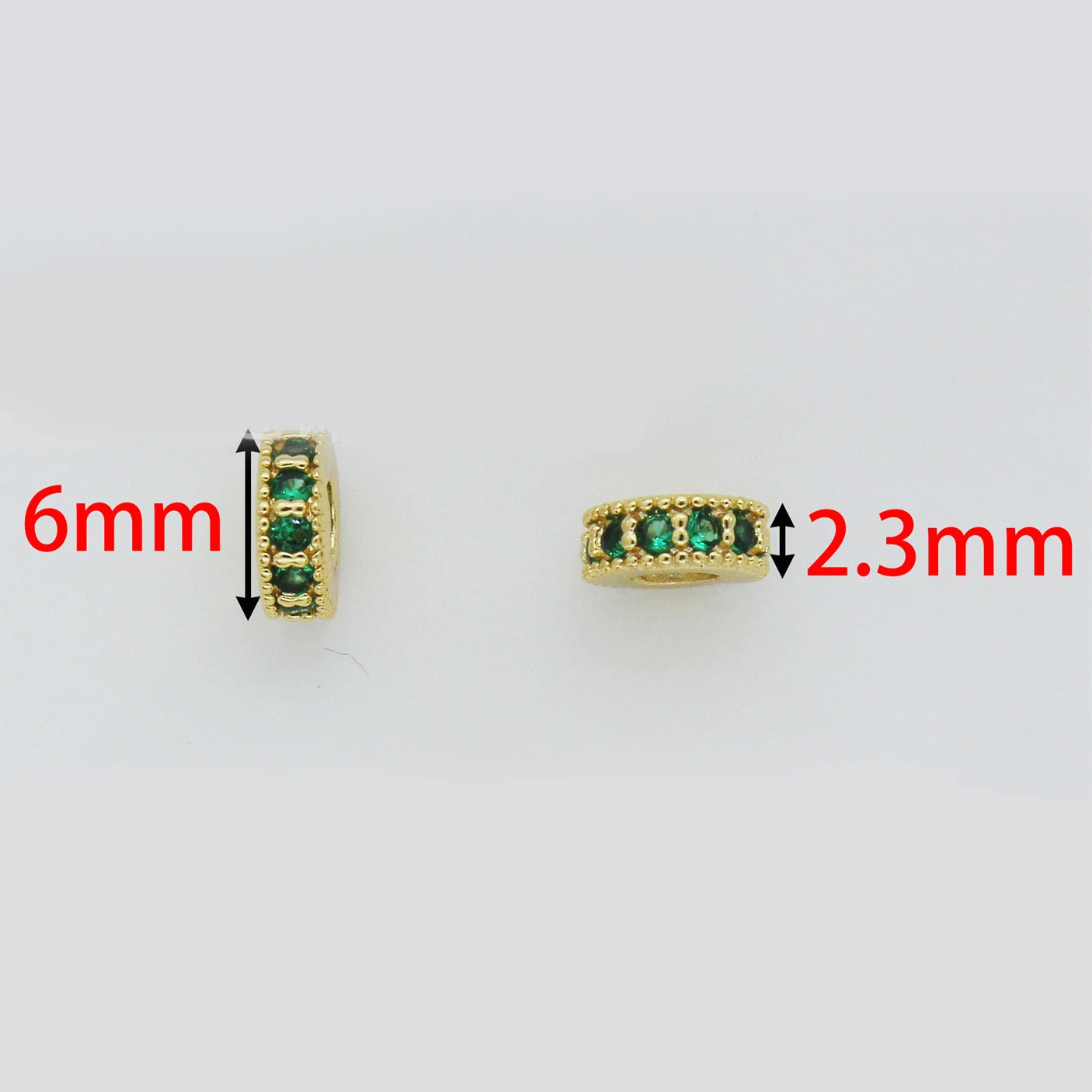 Colorful Rhinestone Flat Round Beads Rondelle Super Shiny Brass Gold Plated White Gold