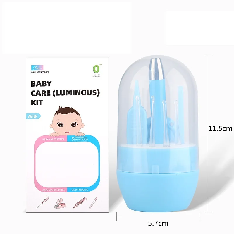 Newborn Baby Nail Care Sets Kids Scissors Luminous Ear Pick & Booger Clip Baby Nail Clipper Baby Nail Clipper (Rechargeable)