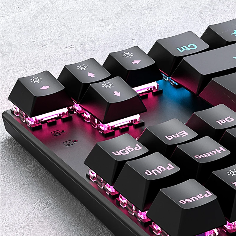 Wired Gaming Green axis Mechanical Keyboard 87 Keys Metal Panel Keyboard with RGB Backlit Game Keyboards for Laptop PC Pro Gamer