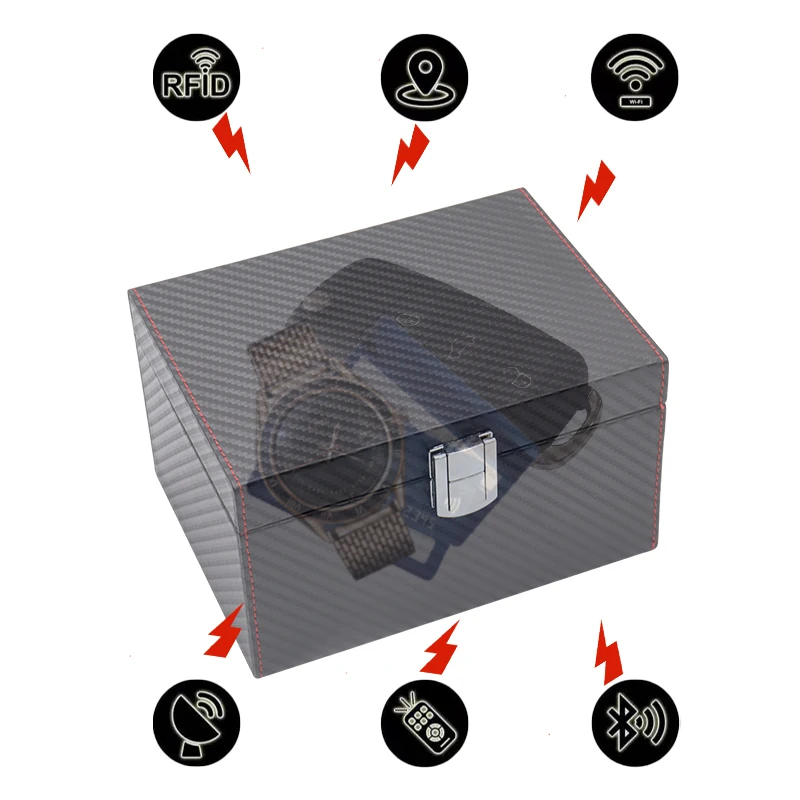 Factory Made Car Keyless Faraday Cage Large Black PU Leather Shell Anti-Theft Key Fob RFID Signal Blocker Box Fashion Style