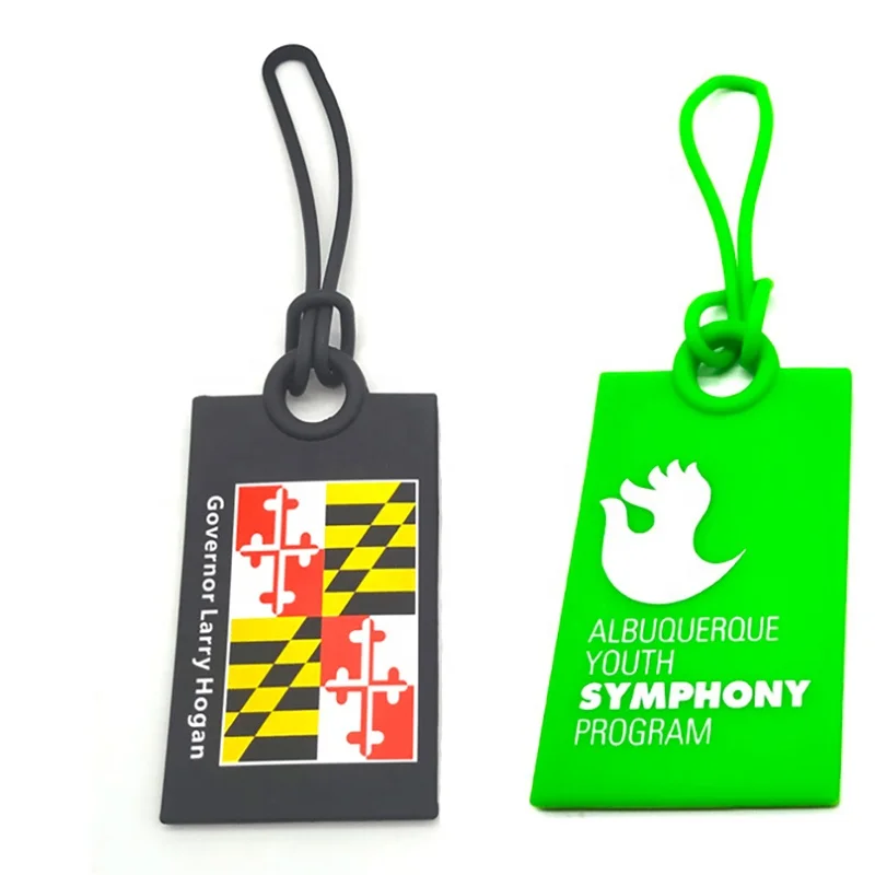 Hot Sale Custom Logo Printed Rubber Silicone Luggage Bag Tag with ID Info Card On Back to Identify Your Suitcase