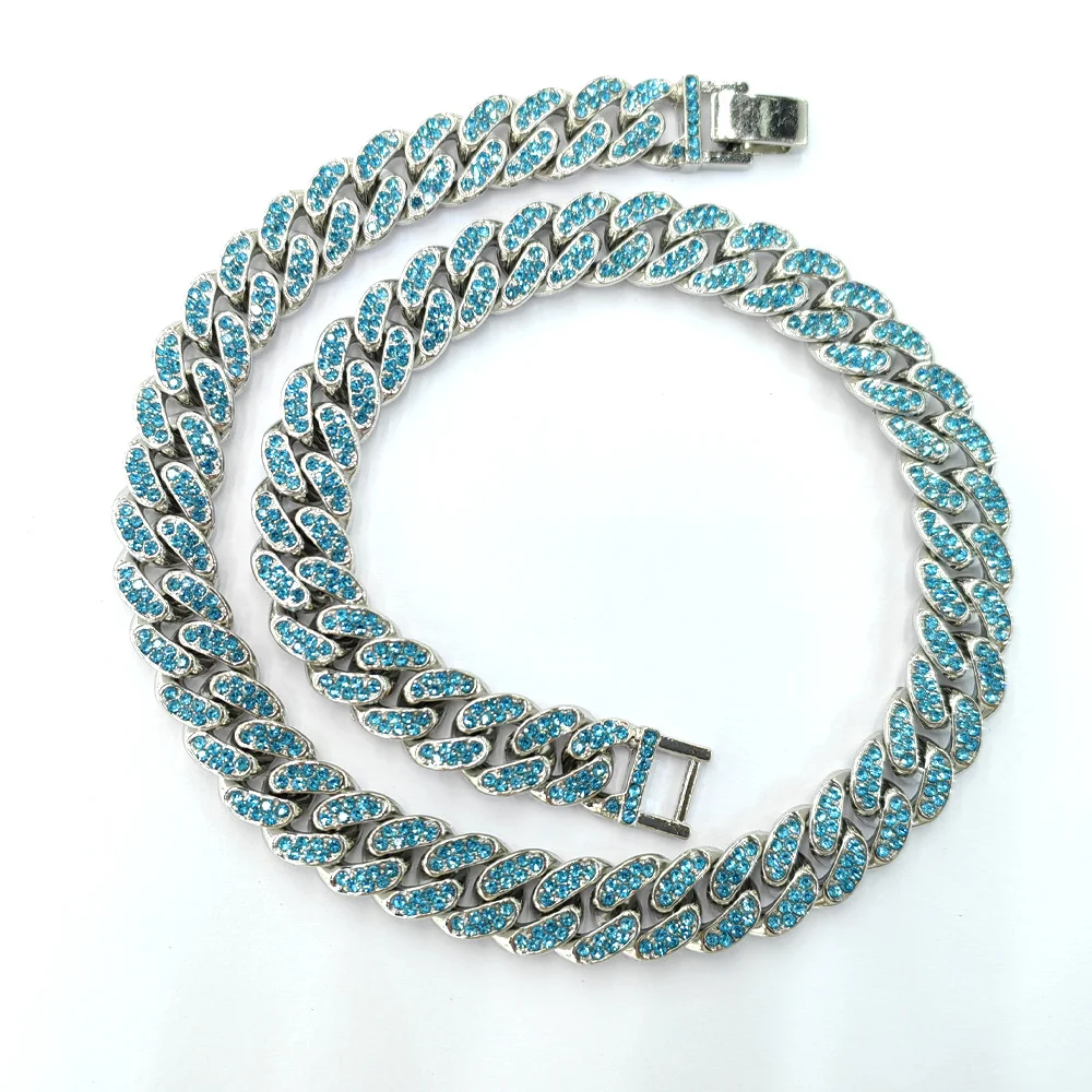 Black Diamond Mens Iced Out Hip Hop CZ Miami Cuban Chain Necklace 13mm Width Miami Cuban Link Chain