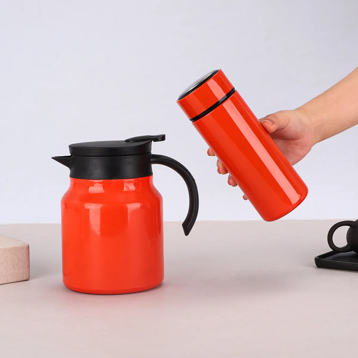 Stainless Steel Gift Set Stew Teapot Straight Cup Business Set Custom Logo Gift Thermos Cup Set