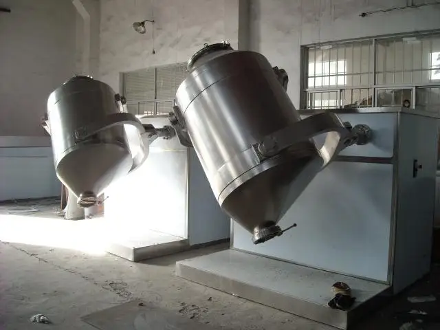 stainless steel GMP tea sugar food powder granule 3d drum blender mixer blending mixing machine