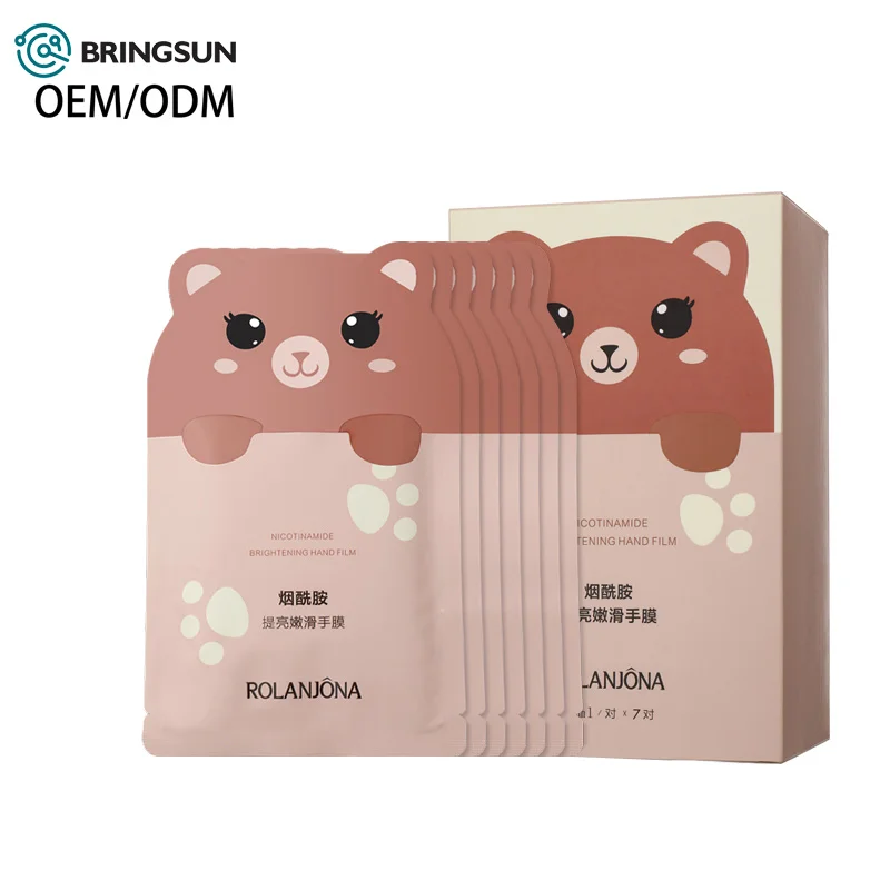 
Nicotinamide brightening hand film hot selling organic skincare private label film moisturizing hand mask 