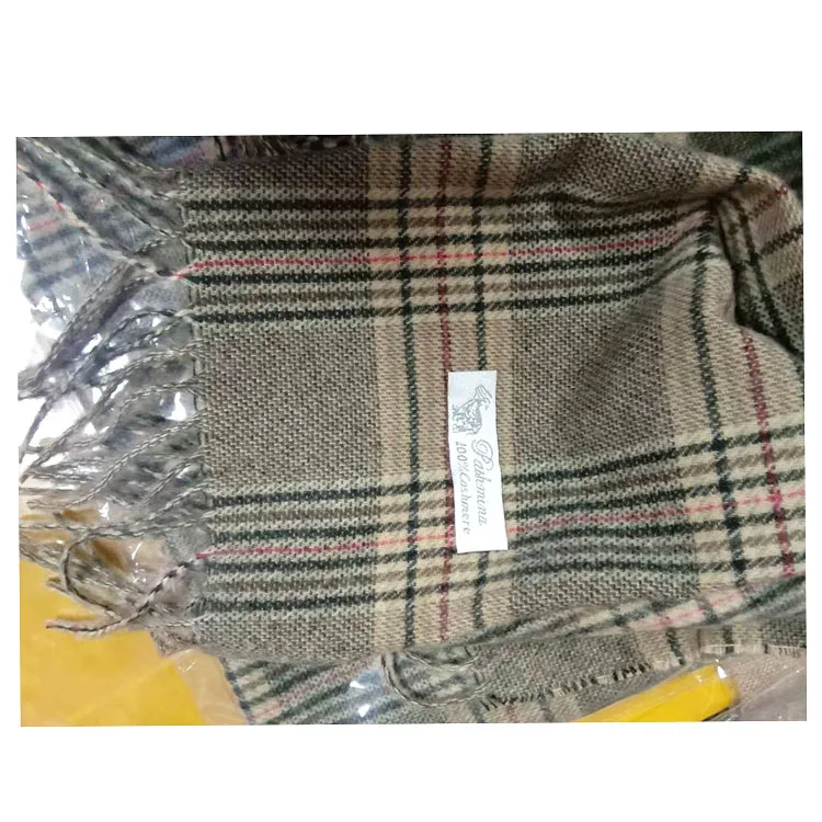 
Low MOQ Cashmere Scarf Vintage Pashmina Winter Women Warm Check Big Scarves 