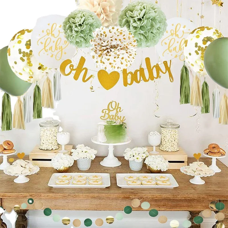 Retro Color Vintage Cocoa Olive Green Party Baby Shower Balloon Bouquet Kit Latex Matte Balloons Garland Arch Kit