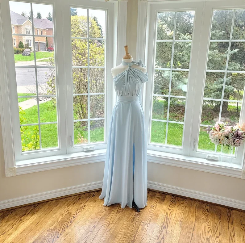ASAM-19 Hot Selling Multi-way Long Bridesmaid Dresses Custom Made Floor Length Brides Maid Dresses