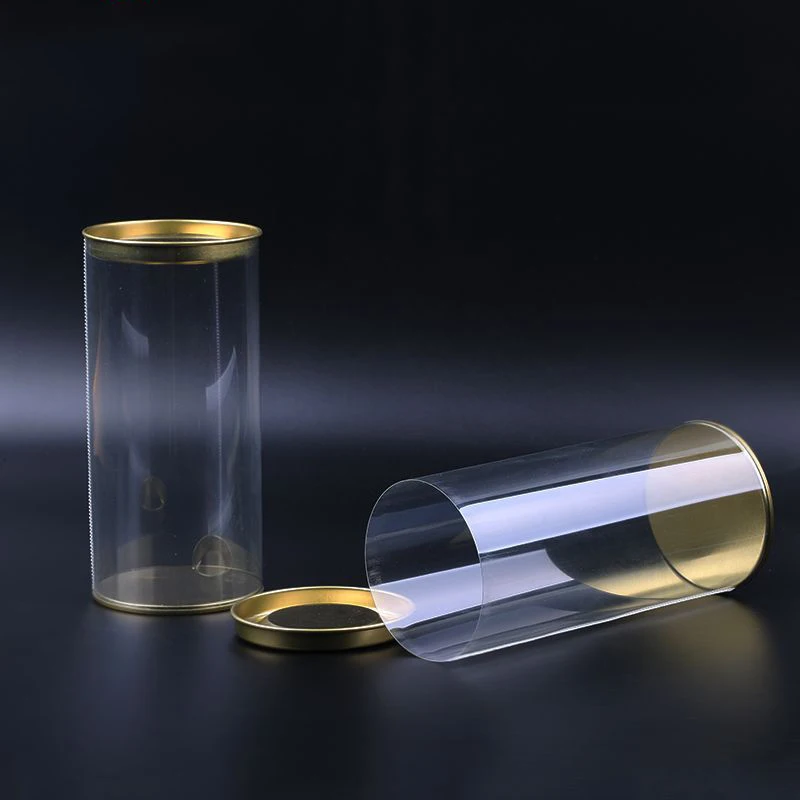 Plastic Cylinder Food Tube Tinplate Lids clear tube packaging plastic Clear Tube For Candy