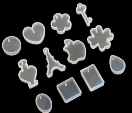 Crystal Epoxy Silicone Fondant Five-leaf Clover Key Heart Shaped Water Drop Pendant Pendant Shape Making Crafts Tools Accessorie