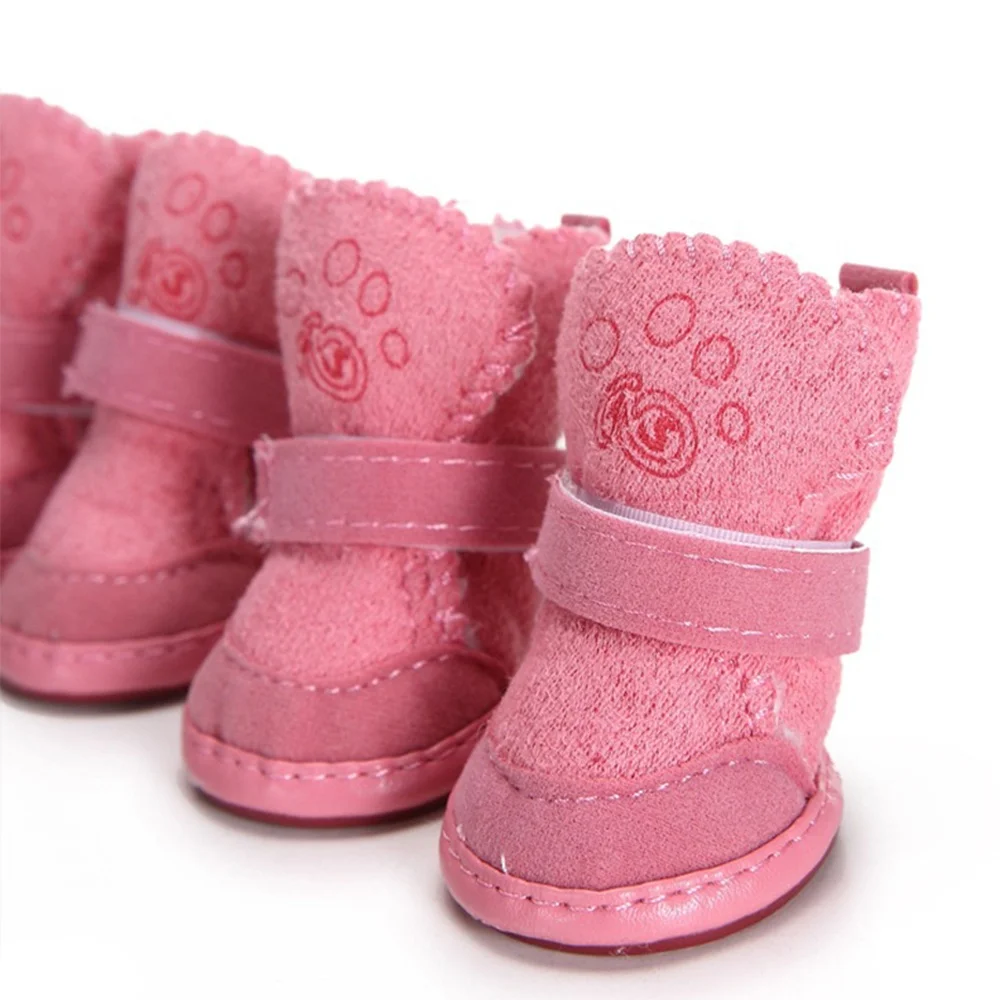 Winter Warm Suede Lamb Velvet Antiskid Dog Winter Boots Shoes