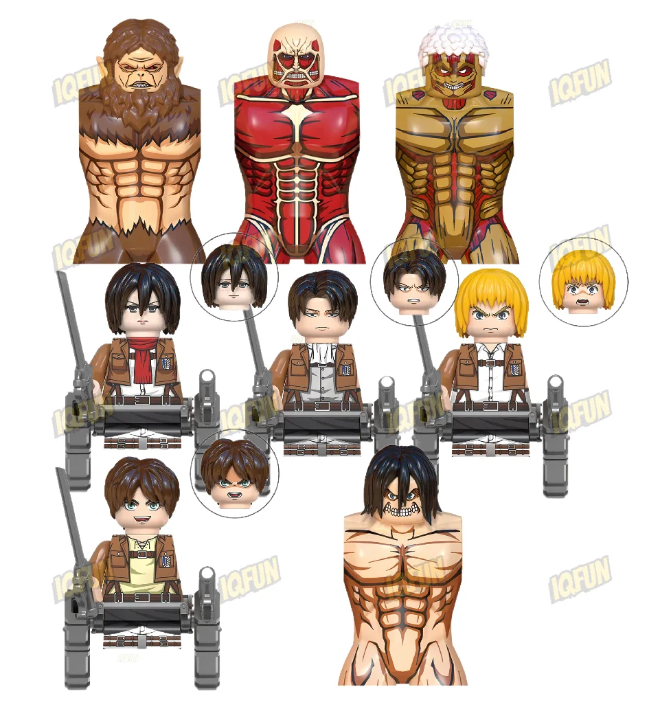 Attack on Titan Mini Figures Japanese Manga Animation Figure Mini Block Set  Assembled Toy Building Block Toy