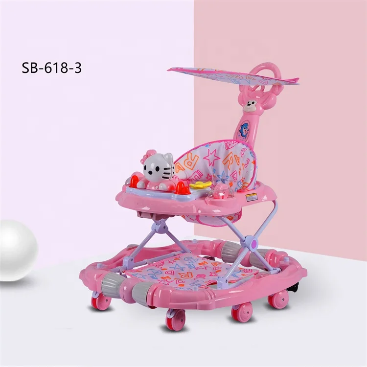 Multifunction Kids Learning 360 Degree Rotating Trolley Baby Roller Walker 2 In 1
