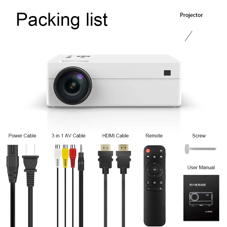 OEM new cheap mini 6000 lumen lcd advertising projector for smartphones android 4k wifi digital projector from china