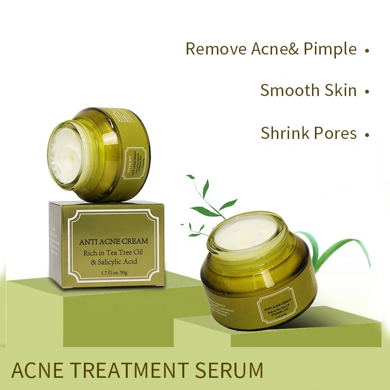 Tea Tree Oil Control Shrink Pores Acne Nourish Whitening Skin Care Face Cream