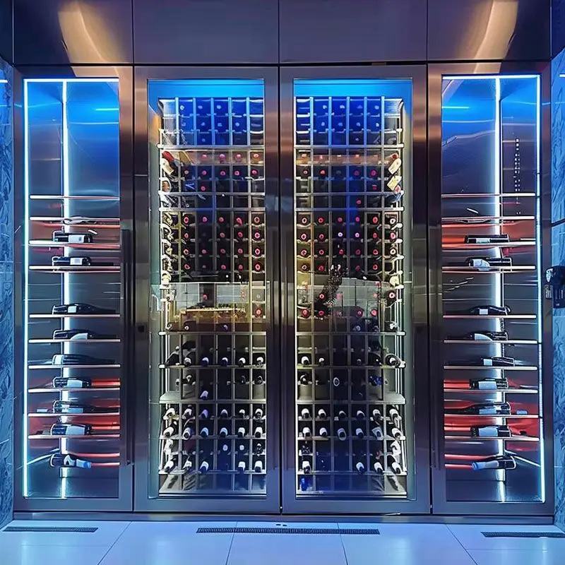 Customized Commercial Italian style Wine Cabinet Glass Door Wine Cooler Wine Cellar for Wineries, wine shops, high-end clubs