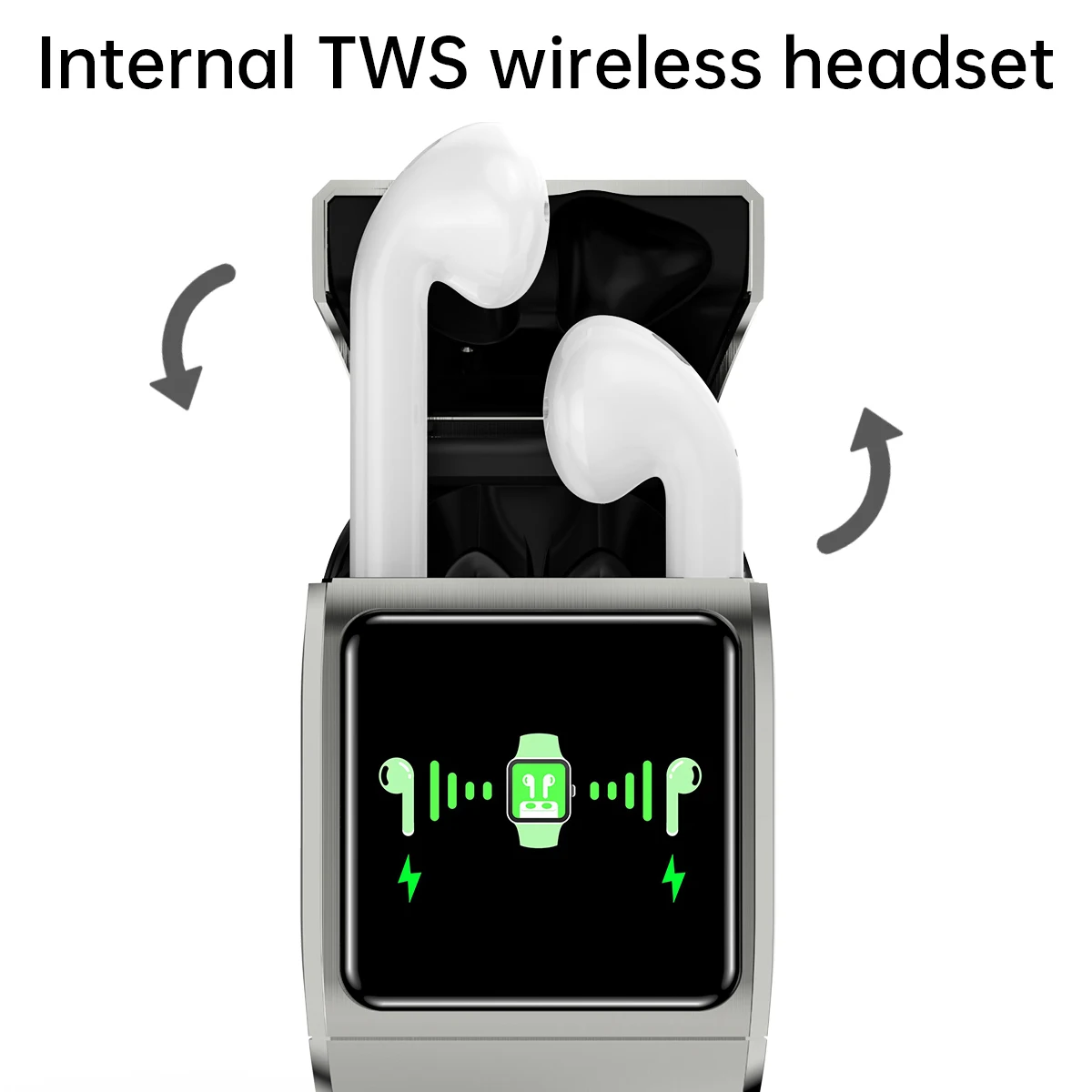Smart Bracelet BT 2 In 1 reloj inteligente smart watch With Wireless Earbuds Tws Earphone