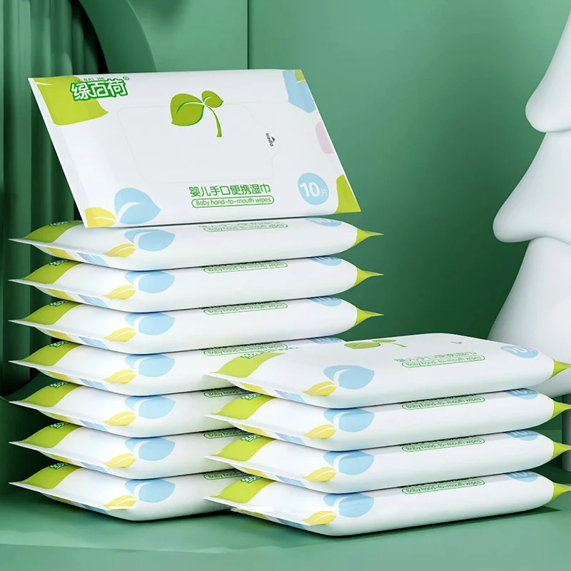 High Quality Disposable Small Packing Spunlace Wet Wipes Unscented Baby Wipes in Stock Free Sample from China