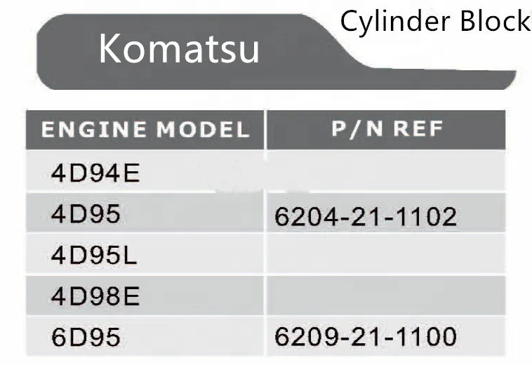 Factory directly diesel engine 4D95L cylinder block for Komatsu