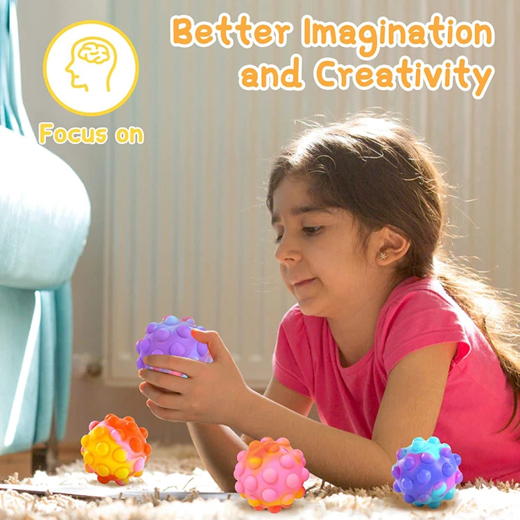 New Arrive Food Grade Silicone Kids Sensory Toys Stress Balls Fidget Stress Relief Ball