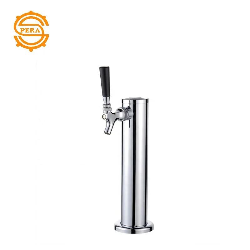 Stainless Steel Beer Dispenser Draft Beer Kegerator Tower Kit with Faucet Double Tap 2 Hose Beer Tower Set used for Soda