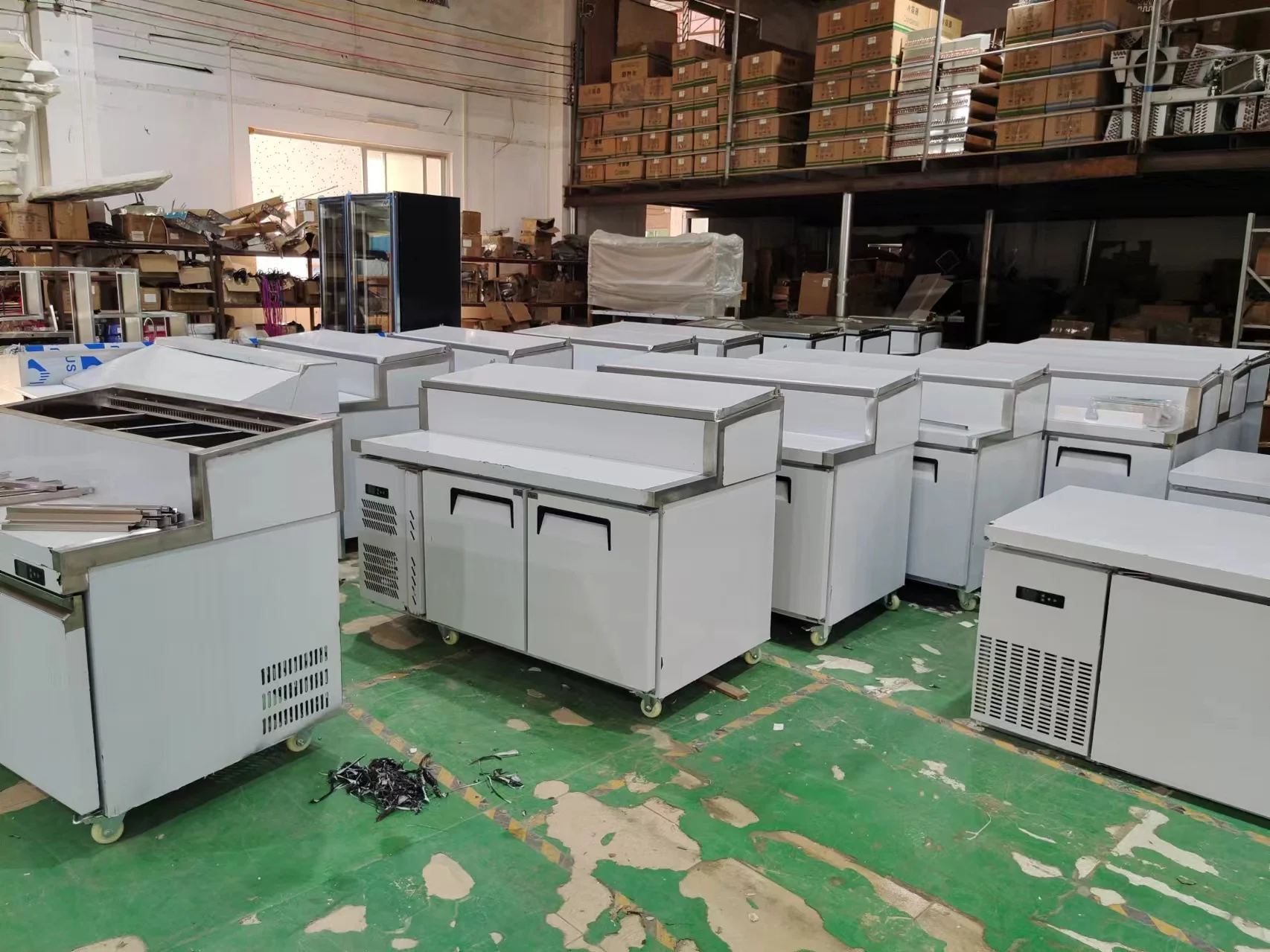 Hot sale 2/3 Doors Commercial Under Counter Chiller Salad Bar Fridge with Top Glass Opening