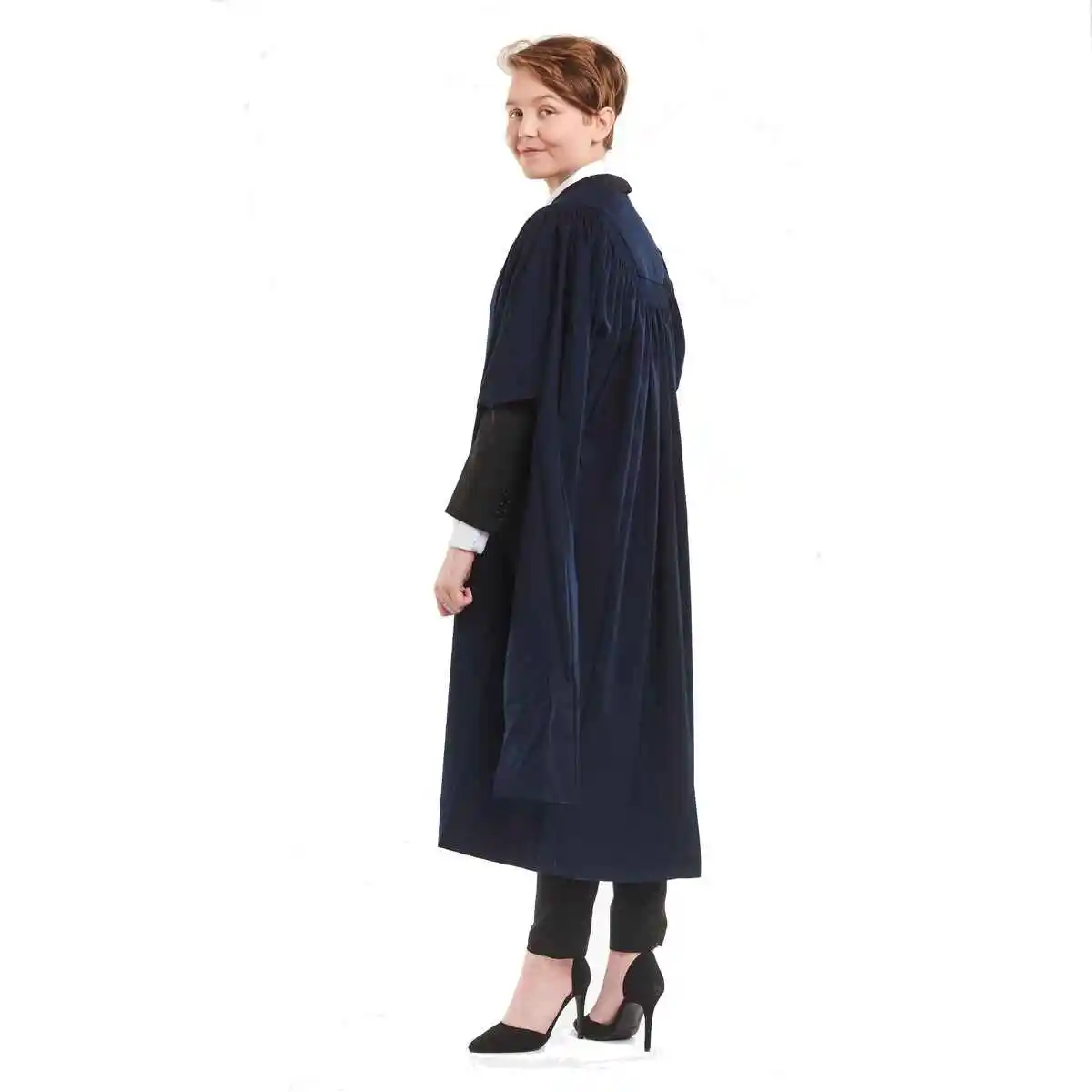 Wholesale Unisex Matte UK Bachelor Graduation Gown Fluted Academic Master Graduation Clothing for Adults University Black robe