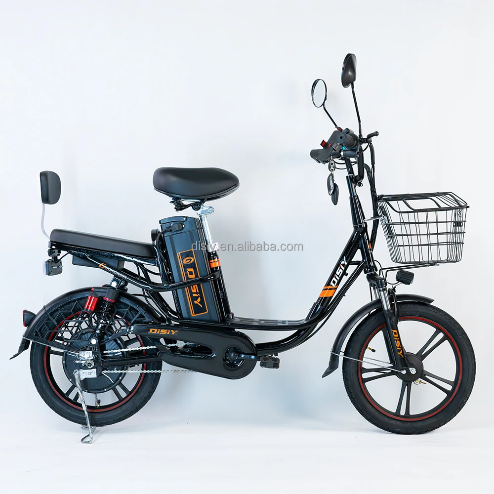 DISIYUAN Aluminum Alloy 12ah/48V 60V Lithium Battery Electric City Bicycle 350W Brushless Motor Two-Wheel 60km Range per Power