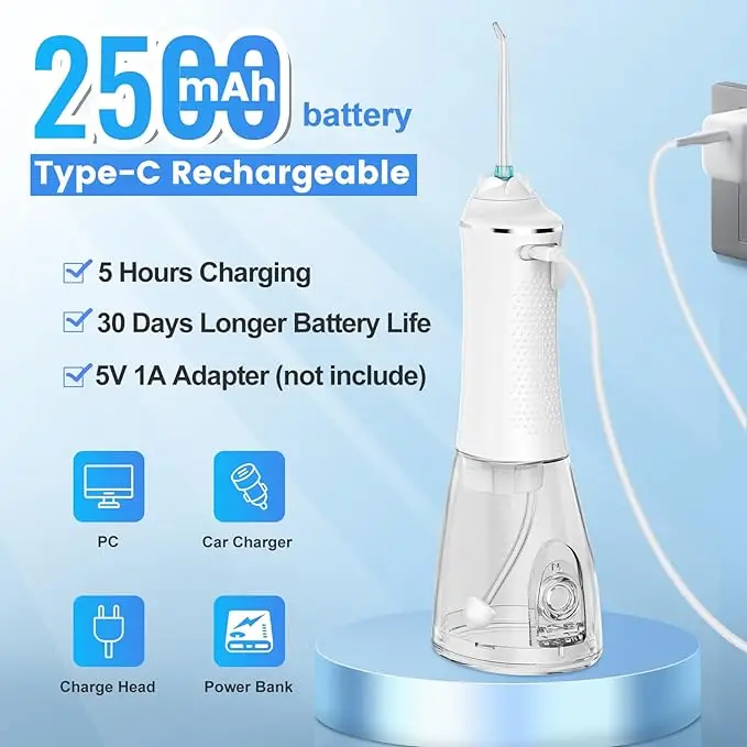 h2ofloss 2500mAh Portable Cordless Water Pick Flosser New Breath Spray Oral Irrigator OEM/ODM Dental Care Product