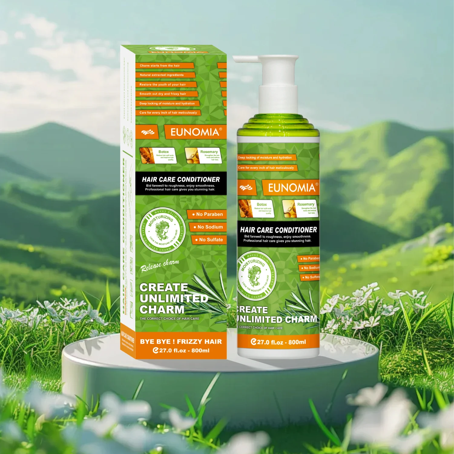 Plant extract EUNOMIA Reduce hair split ends and improve hair quality HairCare Sets Rosemary oil hair growth shampoo