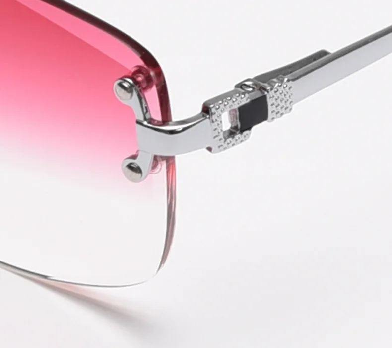 Custom Polarized Logo New Style Black Red Sunglasses Women Rimless SunGlasses