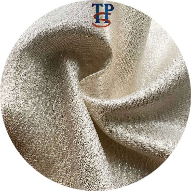 
Metallic purl silk fabric jacquard silk cotton blend shining silk lurex by lame yarn 