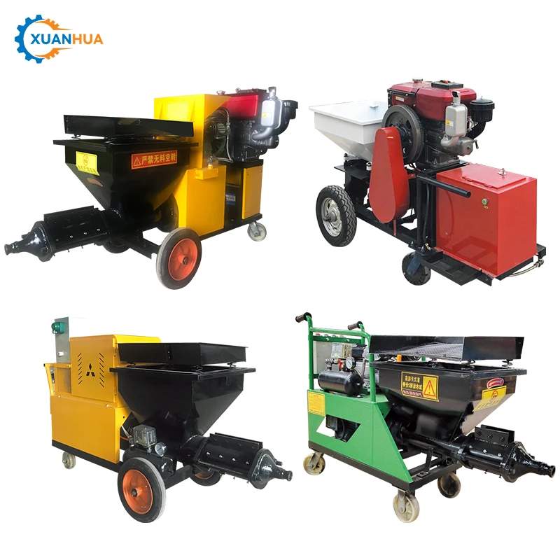 small concrete cement mortar lime spray coating machine cement plaster spraying machine