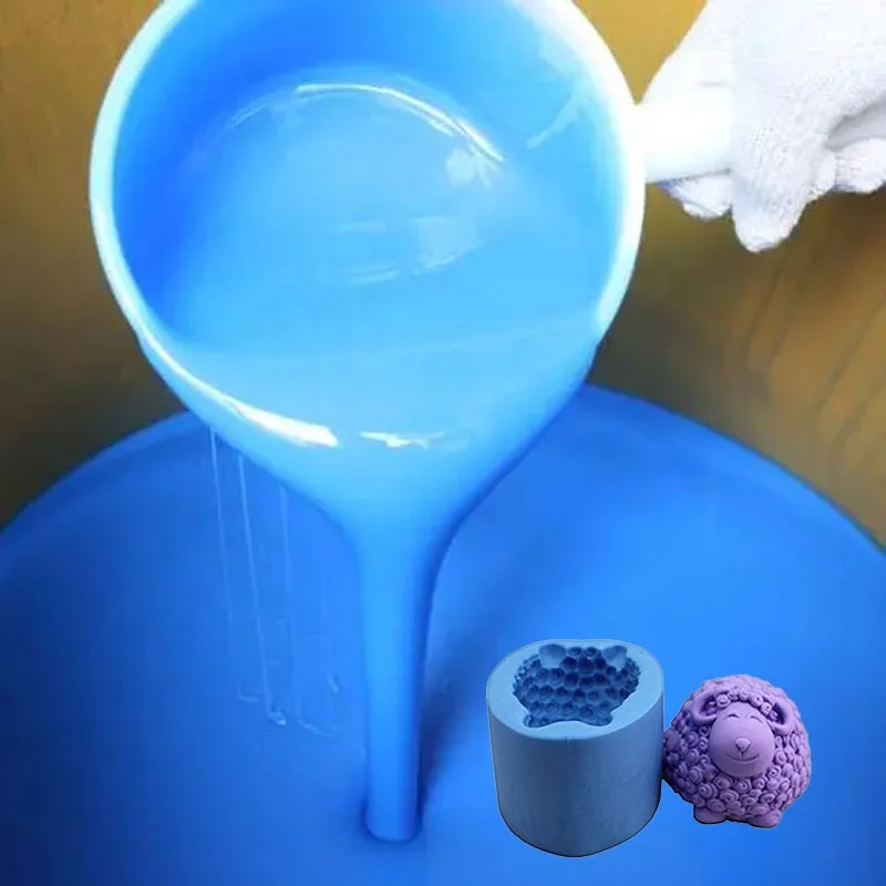 blue color LSR silicone rubber make soap mold, candle mold color customize liquid silicone rubber