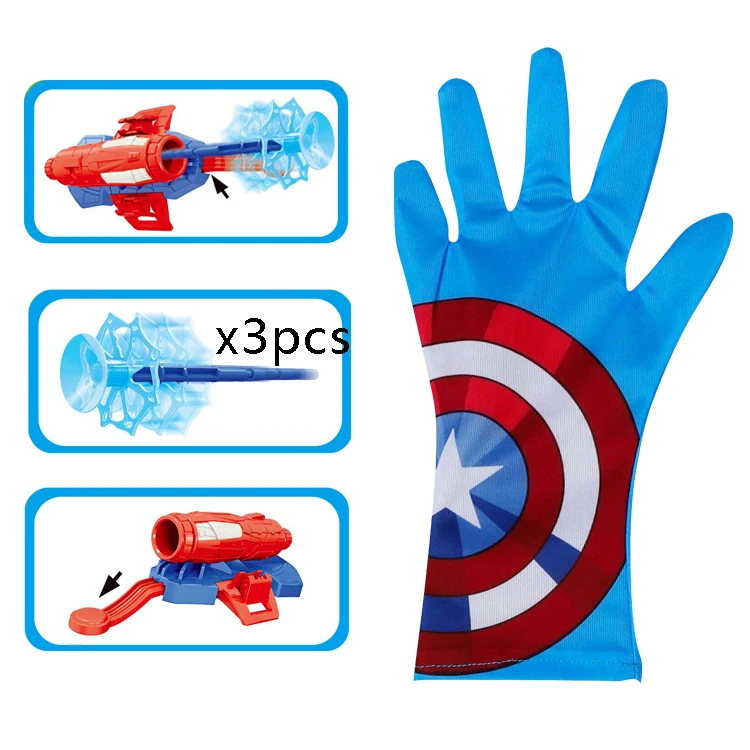 High quality Spider Anime Web Shooter water gun Cosplay Toy Safety Wrist Laucher Fixed sucker bullet Little hero