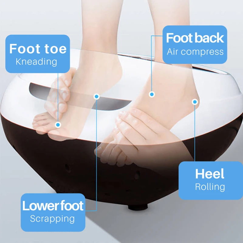 In Stock Electronic Heating Temperature Control Intelligent Silicone Pedicure Foot Massager Bubble Foot Spa Bucket Bath Massager