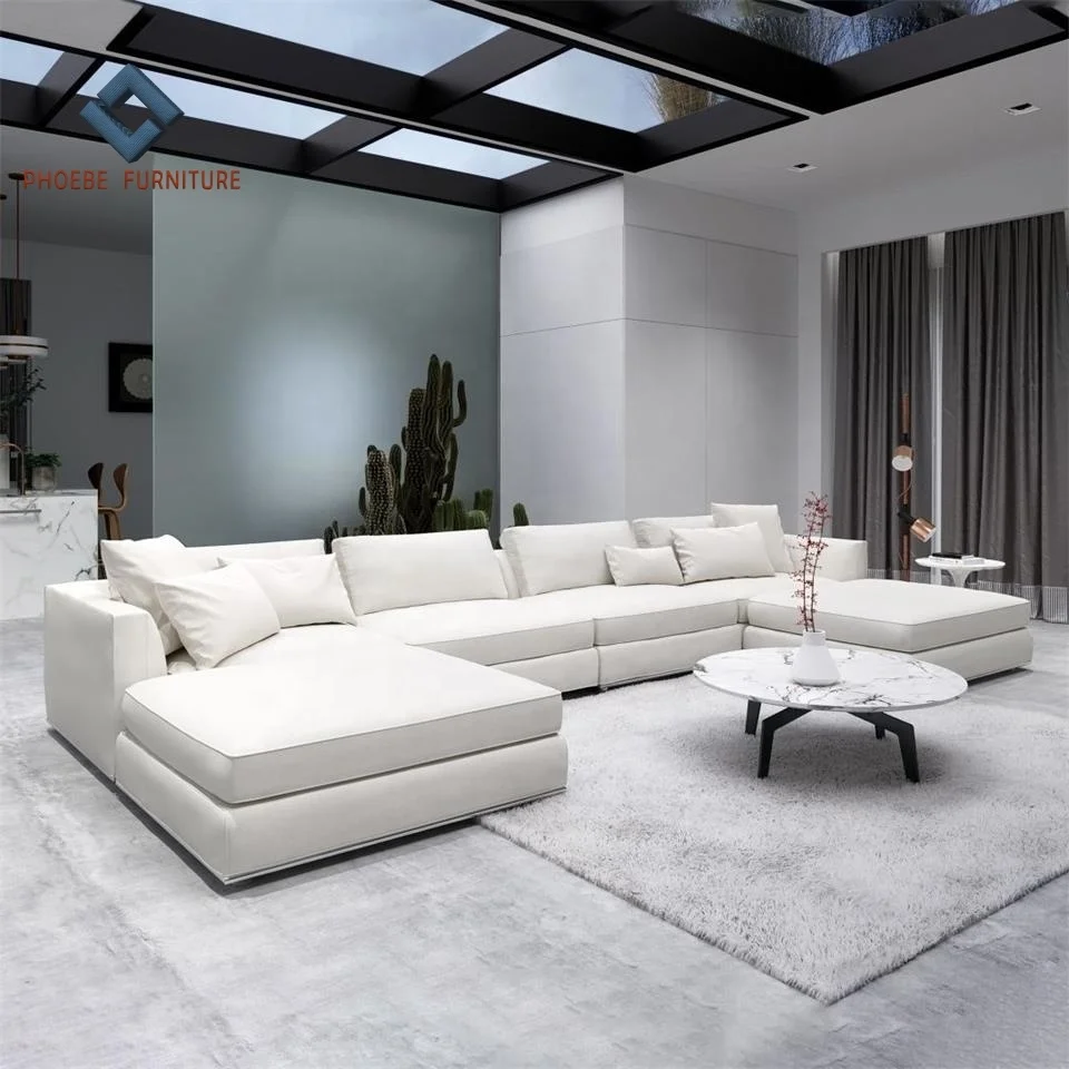 Contemporary style minimalist design modular corner sectional sofa living room furniture