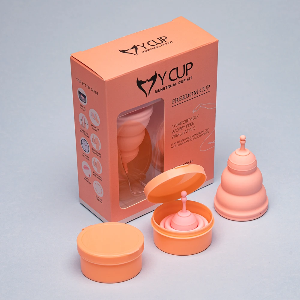 Прозрачная прозрачная менструальная чашка медицинского класса складная