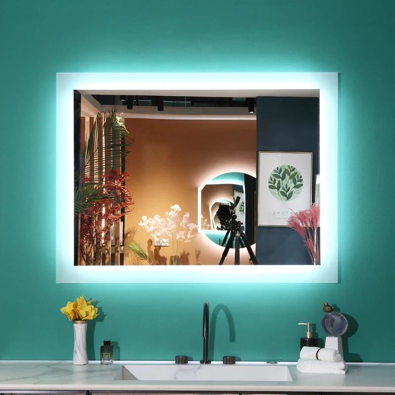 ETL certified Frameless Wall Mounted Rectangle Hotel LED Lighted Bathroom Vanity Mirror led backlit mirror