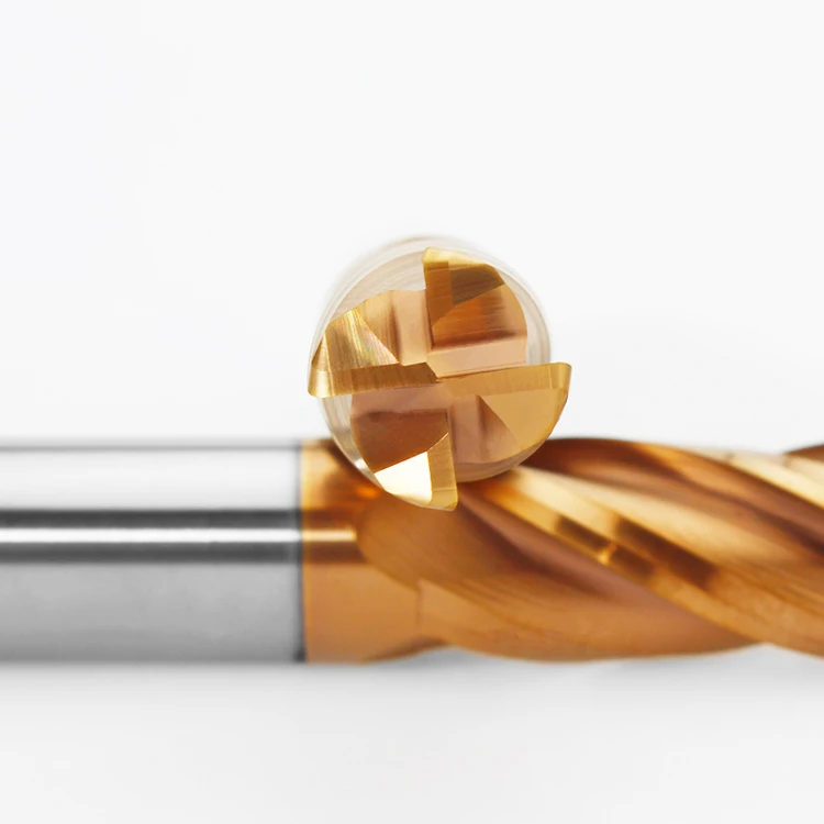 Round nose milling cutter Hard alloy CNC cutter 4-edge copper tungsten steel milling cutter