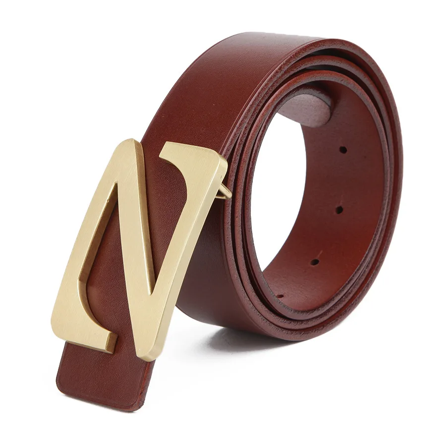 Pure Copper Letter Buckle Italy Imported Manufacturers High-grade Belt